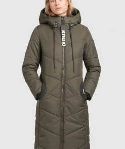 Khujo ARIBAY - Abrigo De Invierno - Dunkeloliv, Mujer