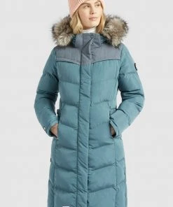 Khujo LUBECK LONG - Abrigo De Invierno - Blaugrau, Mujer