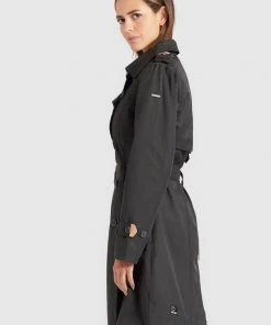 Khujo AMELE - Gabardina - Schwarz, Mujer -Ofertas KHUJO Tienda c5eaf202bb8844459a8a1ed77ab283ed
