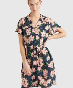Khujo ELIZAVETA - Vestido Camisero - Xb8 Rose Hawaiian Floral Aop, Mujer