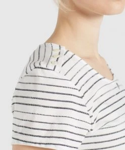 Khujo RAFAELA - Camiseta Estampada - Weiß-schwarz Gestreift, Mujer -Ofertas KHUJO Tienda cecfcb76bce04e8291b905ceed1f2a24