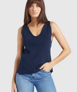 Khujo MACY - Top - Dark Blue, Mujer