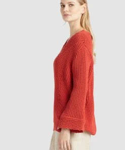Khujo NIKKI - Jersey De Punto - Burned Orange, Mujer -Ofertas KHUJO Tienda d49095b89be44c7bb9bae3e1c5801dd3