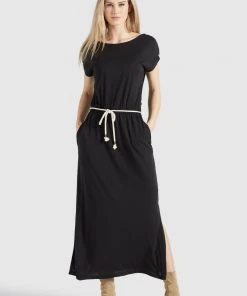 Khujo DOREEN - Vestido Largo - Schwarz, Mujer