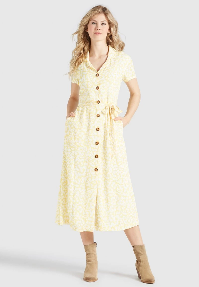 Khujo GOYA - Vestido Camisero - Gelb-weiß Geblümt, Mujer 2 Khujo GOYA - Vestido Camisero - Gelb-weiß Geblümt, Mujer - Imagen 2