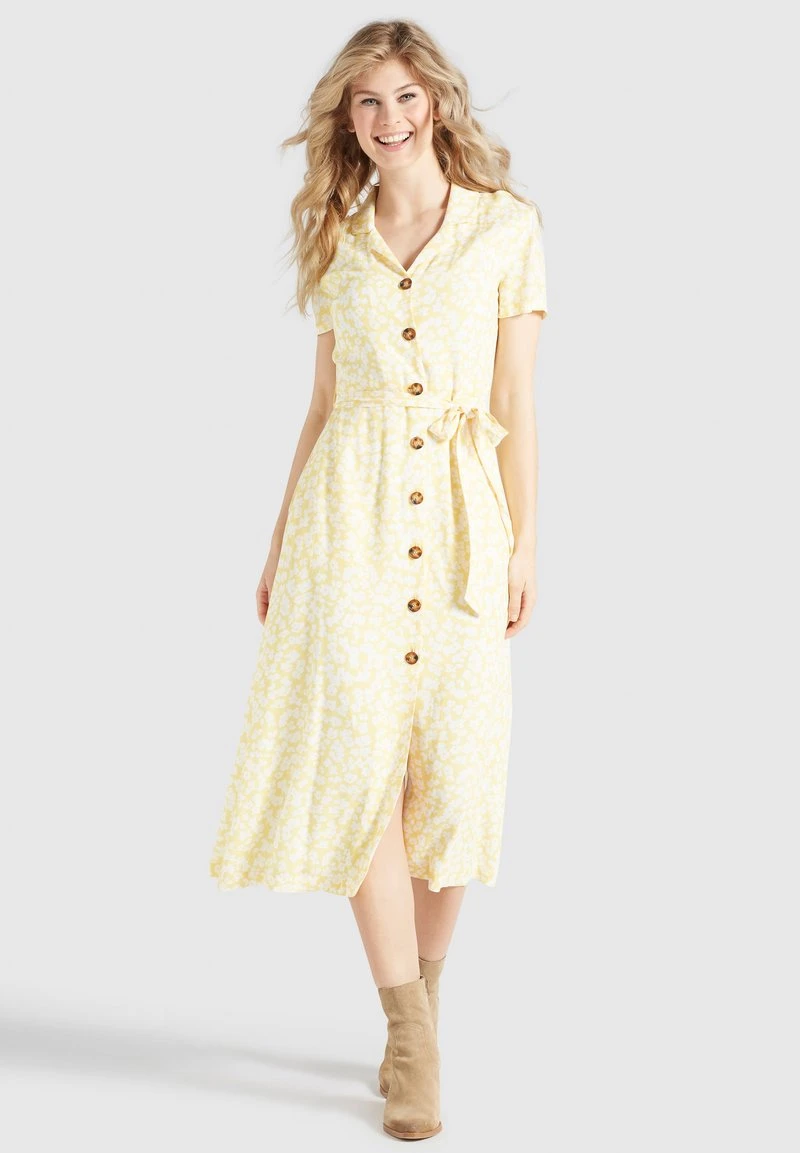 Khujo GOYA - Vestido Camisero - Gelb-weiß Geblümt, Mujer 1 Khujo GOYA - Vestido Camisero - Gelb-weiß Geblümt, Mujer