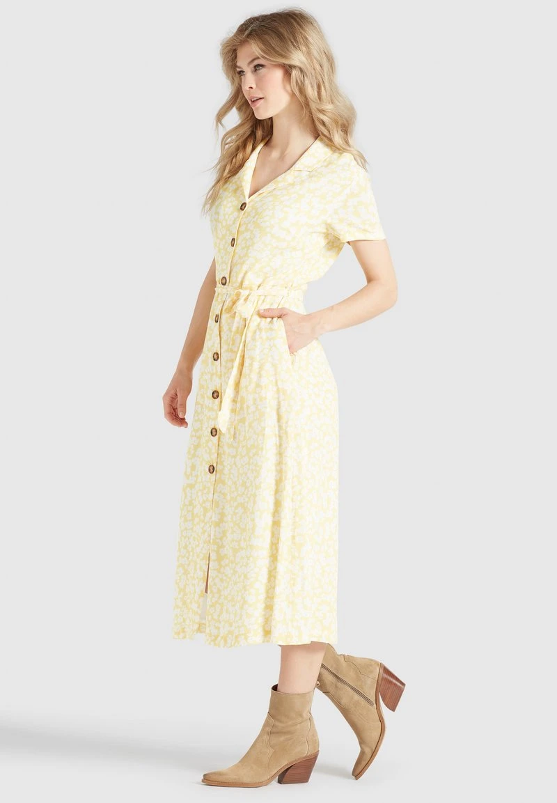 Khujo GOYA - Vestido Camisero - Gelb-weiß Geblümt, Mujer 4 Khujo GOYA - Vestido Camisero - Gelb-weiß Geblümt, Mujer - Imagen 4