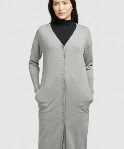 Khujo ELINA - Chaqueta De Punto - Grau Meliert, Mujer