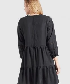 Khujo CREPES - Vestido Informal - Schwarz, Mujer -Ofertas KHUJO Tienda f746a911c88248b8858b75479274ab69