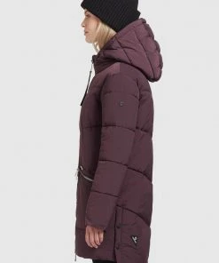 Khujo BINE - Abrigo De Invierno - Weinrot, Mujer -Ofertas KHUJO Tienda fe625d1733ba451d8a7d15ad3af41132