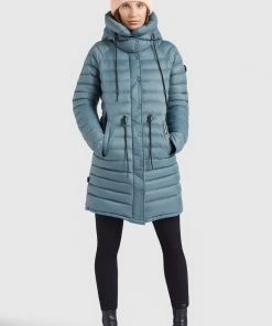 Khujo MANTEL NIANA SHINE - Abrigo De Invierno - Blaugrau, Mujer